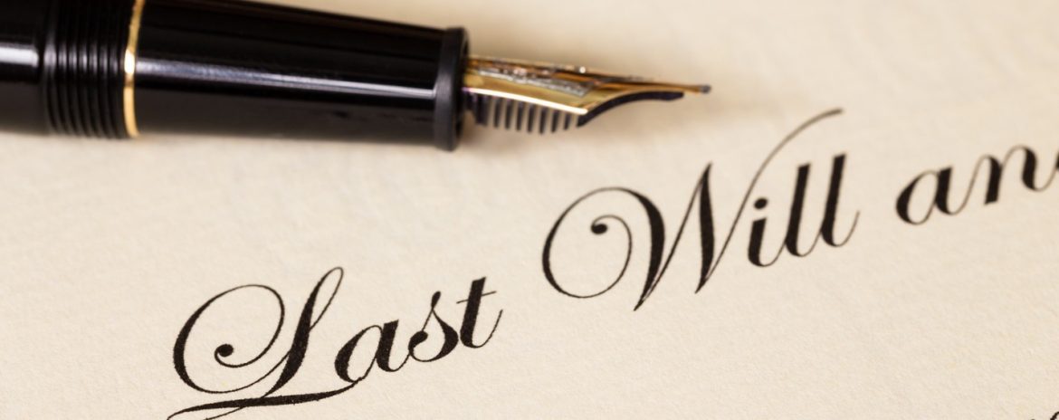 Last Will and Testament with a pen