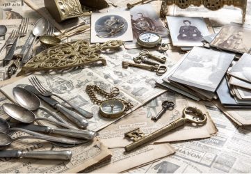 Antique and rare goods on a table