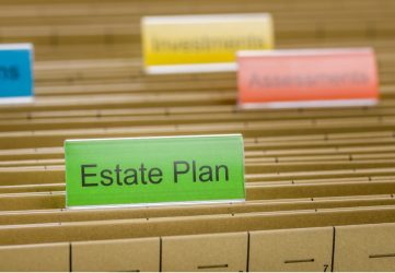 Estate planning documents in a folder